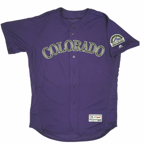 Mens MLB Colorado Rockies Authentic On Field Flex Base Jersey - Purple Alternate Cover