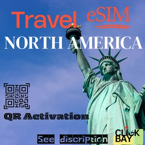 North America ( USA, Canada, Mexico ) Travel eSIM | 1-50GB | 1-30 Days | QR Code - Picture 1 of 7