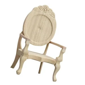 Carved Single Armchair 1:12 Tiny Furniture Model Chair for Photography Props - Picture 1 of 6