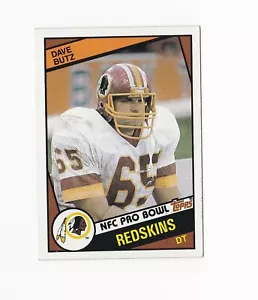1984 Topps #379 Dave Butz Washington Redskins Purdue - Picture 1 of 2