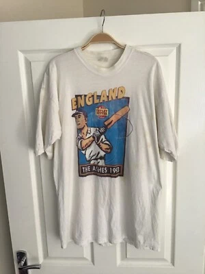 England The Ashes 1993 Tetley Bitter vintage graphic single stitch T-shirt Large - Image 1 of 4