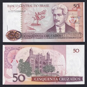 Banconota Brasile 50 cruzados 1986 P.-210a FDS/UNC - Imagen 1 de 1