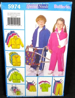 Jacket Pants Vest Unisex Sizes 2 - 8 Butterick 5974 Special Needs Uncut Pattern - Image 1 of 3