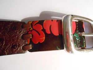 WCM--LEATHER SUEDE PRINTED BELT----36" X 1 1/4" - Picture 1 of 8