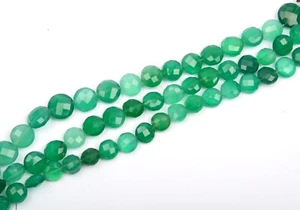 Green Onyx Gemstone Beads 8 Inch Strand 10-11 MM Faceted Round Shape Wholesale  - Picture 1 of 5