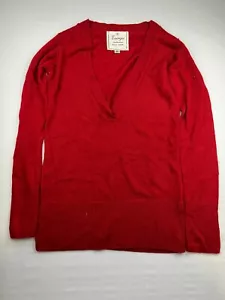 Energie Women's Size M Red Deep V-Neck Pullover Sweater Long Sleeve - Picture 1 of 6