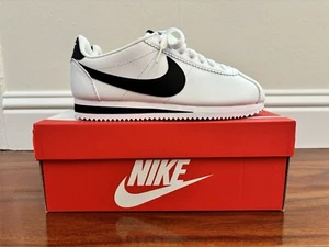 New Nike Classic Cortez White Black Womens Size 7.5 W 807471-101 OG 2018 - Picture 1 of 6