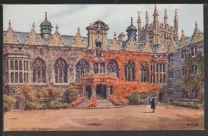 Oriel College Oxford *1353 A R Quinton Vintage Printed Postcard eBQ 064 - Picture 1 of 2