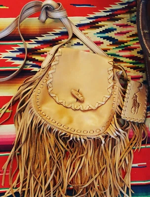 NWT Ralph Lauren LEATHER Purse BAG Western SOUTHWESTERN Fringe POLO Women SMALL - Image 1 of 4