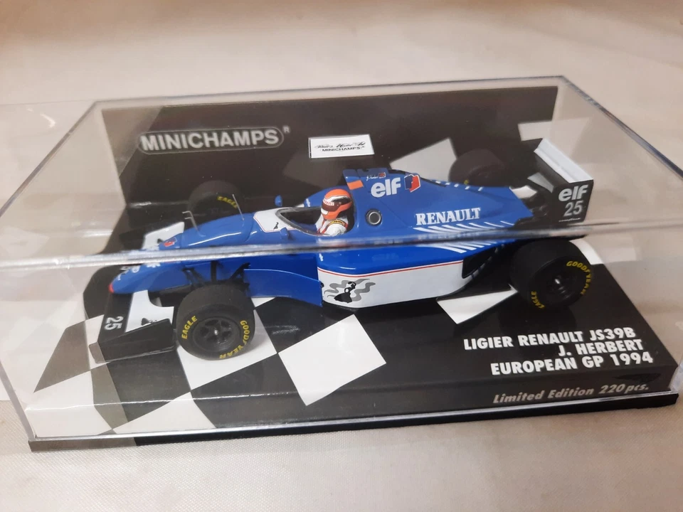 Minichamps 1/43 Ligier Renault Js39b Johnny Herbert GP Europa 1994 Modellino