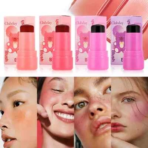 Jelly Matte Hydrating Bouncy Blush Stick Sheer Coverage Control Oil Blusher Balm - Picture 1 of 13
