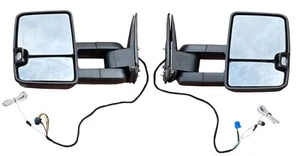Par de espejos retrovisores de remolque de señal LED con calefacción eléctrica se adapta a Chevy Silverado GMC Sierra 2003-07 - Imagen 1 de 3