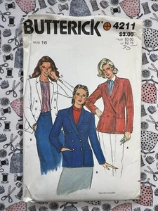 Butterick Sewing Pattern 4211 Misses' Jacket Size 16 FF UNCUT - Picture 1 of 2