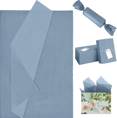 120 Sheet Dusty Blue Tissue Paper Pastel Blue Gift Wrapping Paper Bulk Art Craft - Image 1 of 4