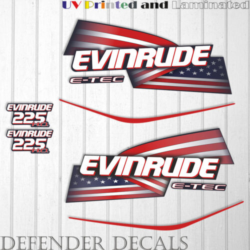 Evinrude 225 ETEC High Output outboard engine decal sticker set reproduction