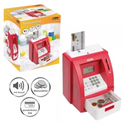 Idena Geldautomat rot, digitale Spardose mit Sound - Bild 1 von 3