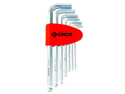 GROZ S2 Steel 7 Piece Set Hex Keys Long Ball End For Mechanics And Technicians - Image 1 of 3