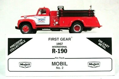 First Gear 1957 International R-190 Fire Truck 19-1304 Mobil Die Cast Car (E-2) - Image 1 of 4