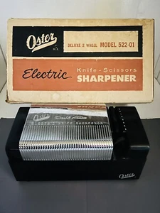 Oster Electric Knife and Scissor Sharpener Deluxe Vintage Model 522-01 - Picture 1 of 3