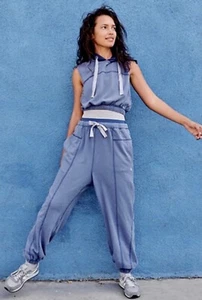  Free People Movement Off The Block Set Hooded Sleeveless Top Sweat Pant M NEW - Picture 1 of 9