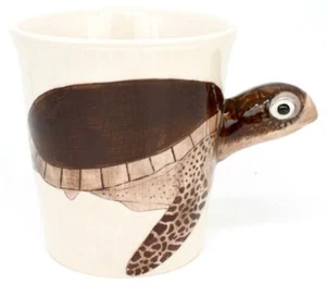 Sea Turtle 3D Coffee Tea Mug Cup 10 oz Ceramic Hand Painted Marine Ocean - Picture 1 of 1