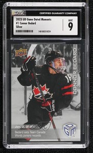 2023 Upper Deck All-Sports Game Dated Moments Silver Connor Bedard #1 CGC 9 Mint