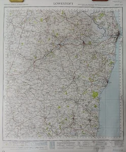 Ordnance Vermessungskarte - Lowestoft. (1946). 1 Zoll = 1 Meile. 73 cm x 90 cm. Sehr guter Zustand - Bild 1 von 5