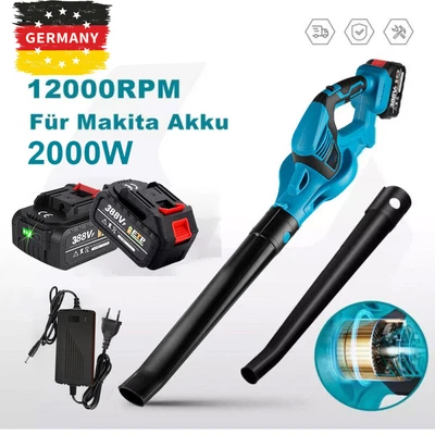 2000W Large Cordless Leaf Blower Blower With 2 Batteries And Charger For 18V Makita Battery - Image 1 of 4