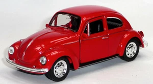 VW Käfer (1960) Modellauto ca. 1:34 Metall Spritzguss 12cm rot Neuware von WELLY - Bild 1 von 5