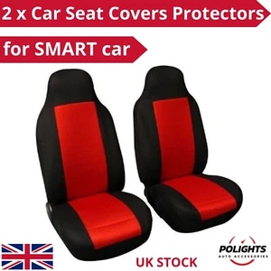 Juego de 2 fundas de asiento delanteras de coche negras y rojas para SMART impermeables transpirables - Imagen 1 de 3