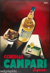 Campari 1926 Vintage Italian Liquor Giclee Canvas Print 20x29 - Picture 1 of 2