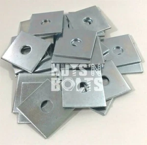 M10 x 50mm x 50mm x 3mm THICK SQUARE PLATE WASHERS ZINC PLATED - Picture 1 of 6