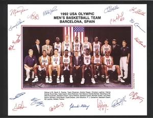 1992 Olympics USA Dream Team Men's Basketball 8 X 10 Photo •Facsimile Autographs - Picture 1 of 1