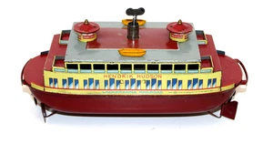 CK Prewar Japan Tin Wind-up Hendrick Hudson Ferry Boat Lackawanna RR 1930s - Picture 1 of 7