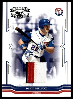 2005 Donruss Throwback Threads Material Jersey David Dellucci 029/100 Texas - Image 1 of 2
