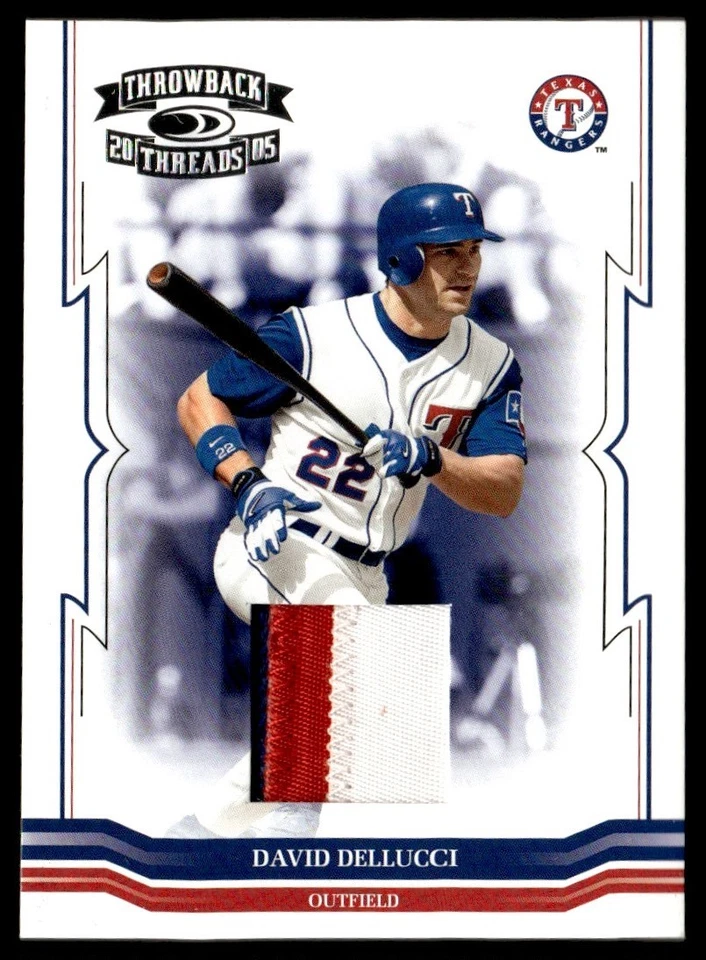 2005 Donruss Throwback Threads Material Jersey David Dellucci 029/100 Texas - Image 1 of 2
