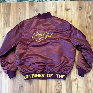 Vintage George Strait Entertainer of the Year Satin Jacket XL tour 90s CLEAN - Picture 1 of 5