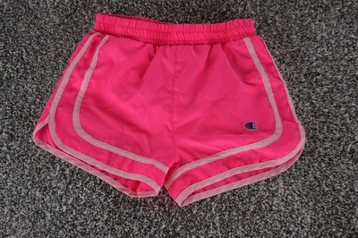 Champion Shorts Girls Size 6 Pink Athletic Running Retro Trim Activewear Youth - Image 1 of 4
