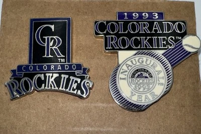 1993 Colorado Rockies Inaugural Season Lapel Hat Pin Lot of 2 Peter David Inc - Image 1 of 4