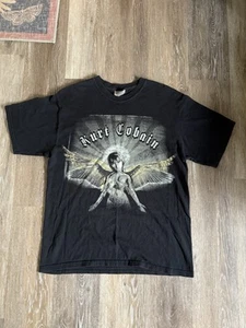 Vintage 2000s Kurt Cobain Memorial Nirvana Tee Shirt Band Grunge - Picture 1 of 3