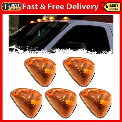 PSEQT Amber Cab Roof Marker Lights For 1999-2016 Ford E-series F-series Trucks