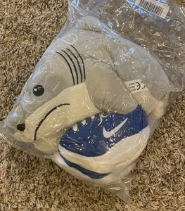 Stuffed Animal Gray Plushie Shark Wearing Blue Sneaker Shoes - New Sealed - Picture 1 of 5