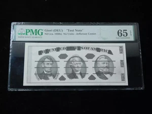 1950's Giori Test Note Jefferson Center - PMG 65 EPQ - Picture 1 of 4