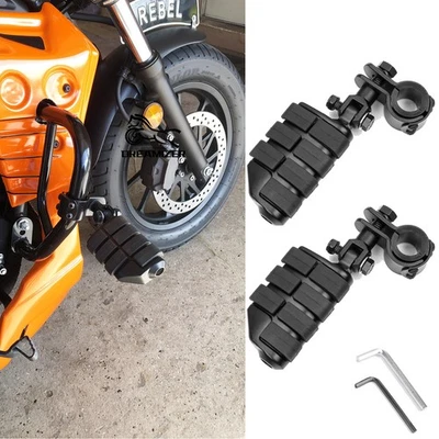 Clavijas de pie de carretera de 1,25" reposapiés abrazaderas de montaje cortas para Honda Rebel 250 1100 Foto 1 de 4