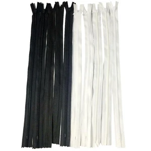 10x Black White Invisible Nylon Closed End Zip Zipper for Tailor Sewing 40cm - Picture 1 of 7