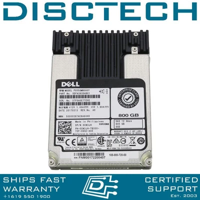 Dell Enterprise CN3JH / Toshiba PX05SMB080Y 800GB 12Gbps SAS eMLC WI SSD - Image 1 of 3