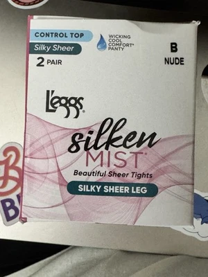 Nuevo 2 pares de calzas para mujer Sheer Energy Nude Control Top Pantimedias B Foto 1 de 4