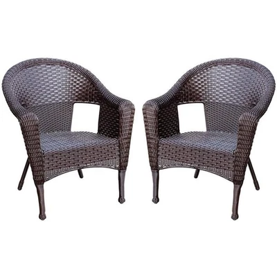 Patio de mimbre de resina Jeco en marrón (juego de 2) Foto 1 de 3