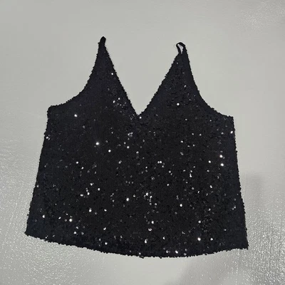 Top corto de lentejuelas para mujer Michael Kors talla S Foto 1 de 4