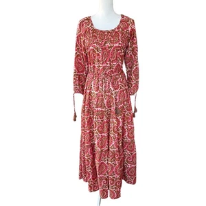 Cleobella Dress S Organic Cotton Paisley Print Midi Tassel Tie Boho Chic - Picture 1 of 16